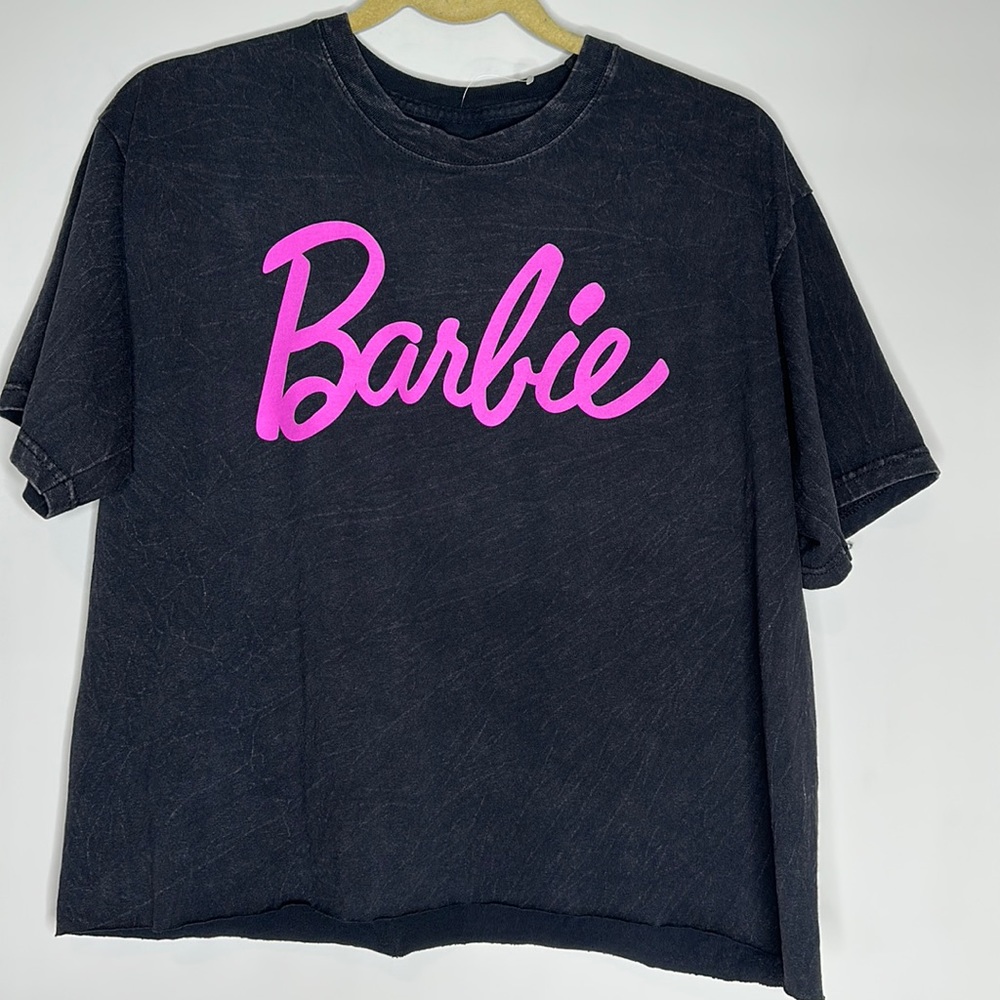 Barbie Black Tee with Hot Pink Script